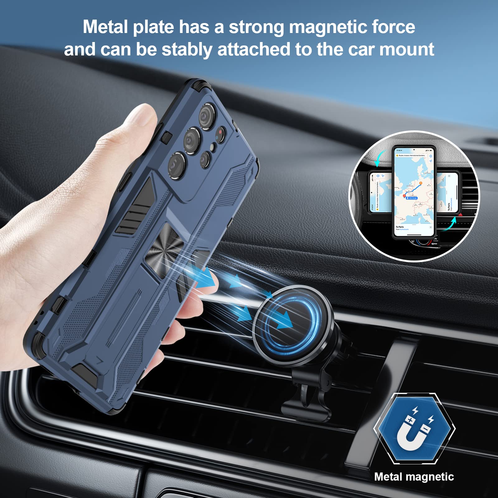 Funda para Xiaomi Redmi Note 15 Pro 5G, Carcasa Antigolpes con Soporte anular metálico, Case Protectora de Grado Militar, Azul — view 383