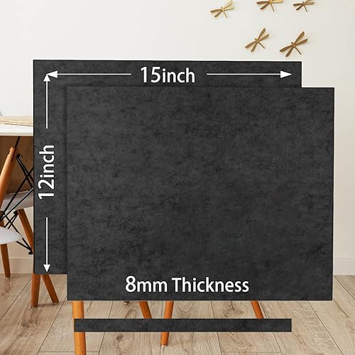 Miniatura 2 de Halyuhn Paquete de 6 almohadillas de fieltro negro para muebles, almohadillas de fieltro negras de 15 x 12 pulgadas para muebles, hojas de fieltro