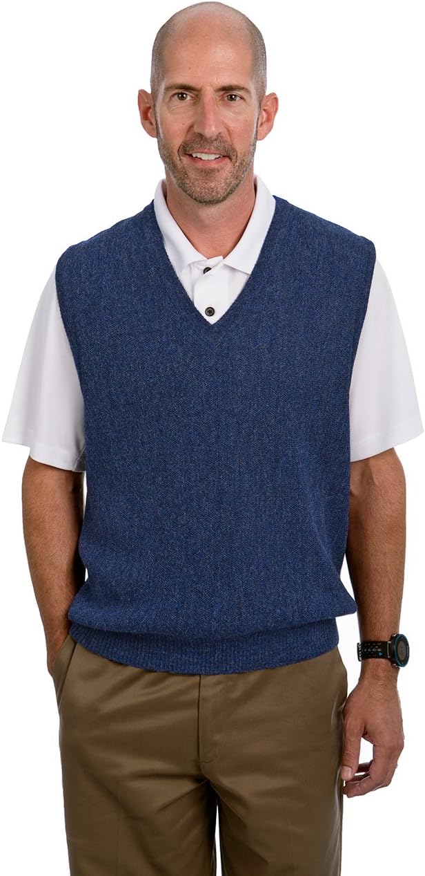 Alpaca Golf - Men's V-Neck Links Sweater Vest - 100% Alpaca Wool