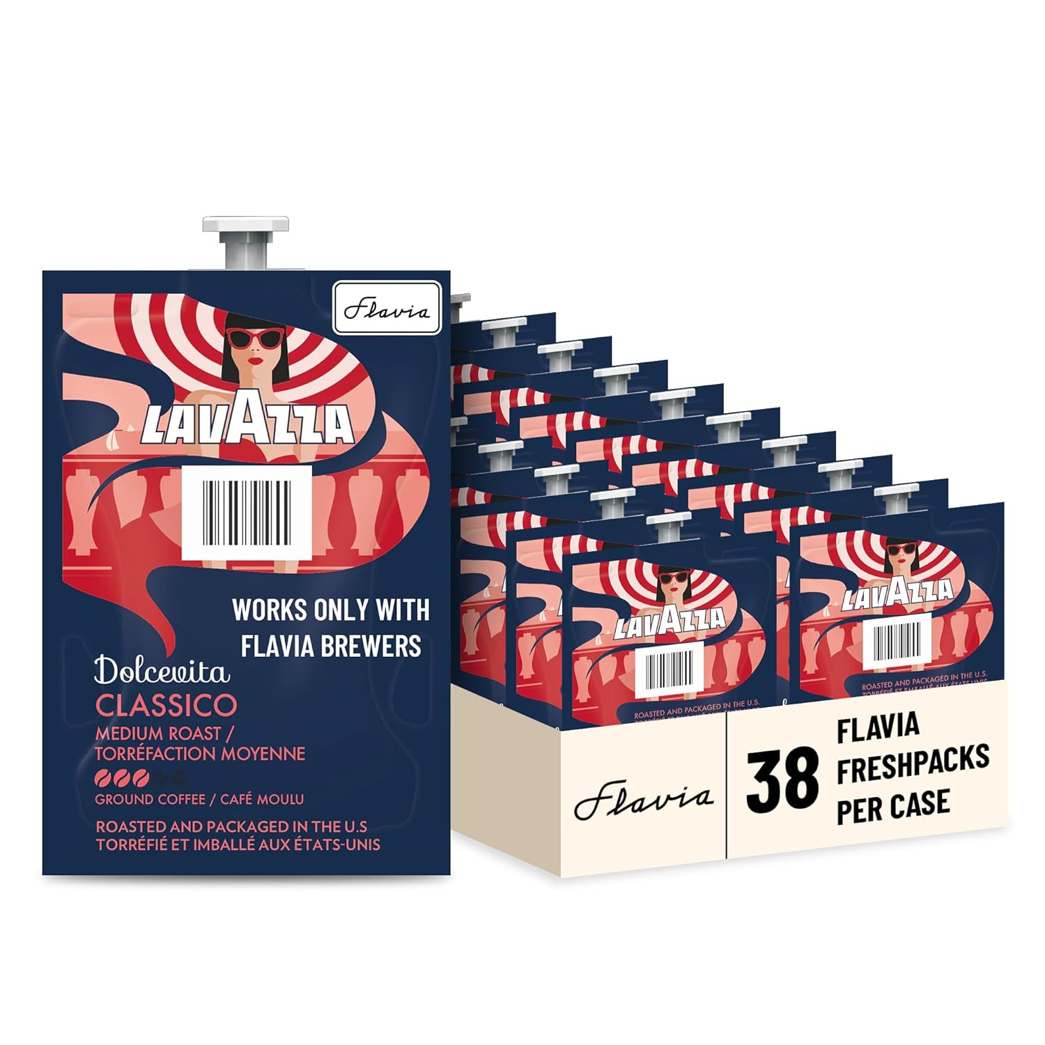 Flavia Lavazza Dolcevita Classico Coffee Freshpacks works only with Flavia Brewers, Medium Roast (Case of 38)