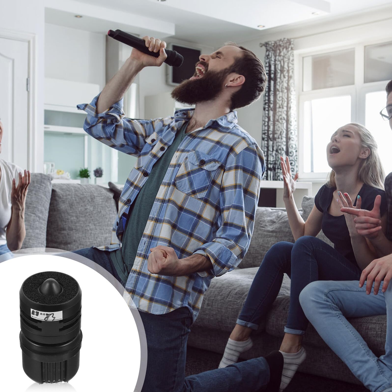 SHINEOFI 3 Pezzi Capsule Microfono Dinamico Wireless Ricambio Cardioide per Riparazione Microfono Accessorio Ktv e Performance Home Theater