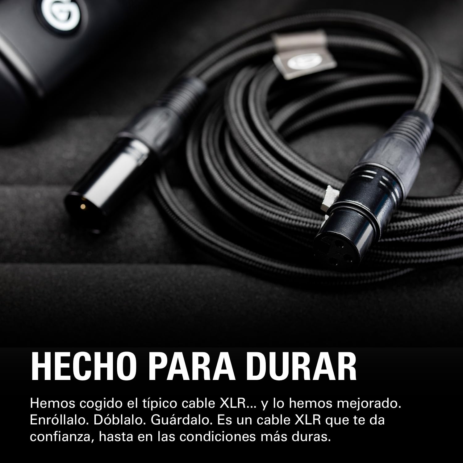 Elgato Cable XLR – Cable de micrófono apantallado para grabación en estudio y producción en directo, clavijas chapadas en oro, de macho a hembra, para micro y línea analógica balanceada, 10 pies/3 m