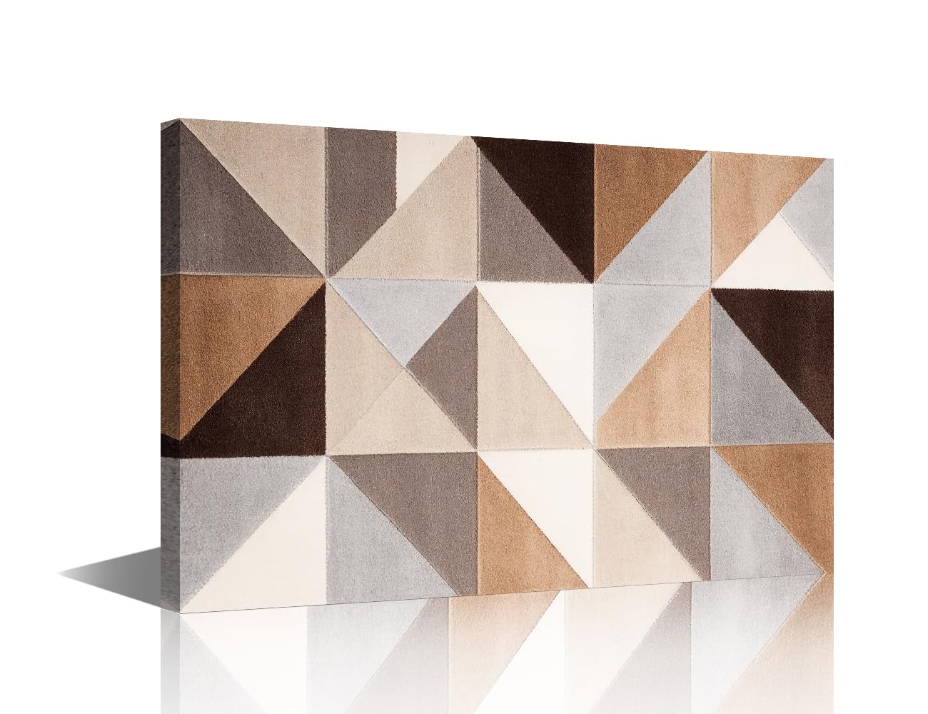TISHIRON Abstract Triangles Canvas Wall Art for Living Room Mid-Century Painting House Decorations Geometric Wall Posters for Bedroom Wall Decor Art Work for Home 12" Wx18 Hx1 Panel