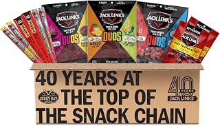 Jack Link's DUOs 11-Piece Beef Jerky Gift Box - Protein Snacks with Original, Teriyaki, Mango Jalapeño & Buffalo for Dads, Men & Meat Lovers