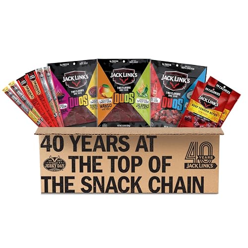 Jack Link’s DUOs Gift Box – Includes Beef Jerky, Chicken & Tender Bites, & Sticks, Great Protein Gifts for Dad, Men or Meat Lovers, Ideal for Holidays & More – 11-Piece Beast Snack Variety Pack - DUOs Assorted Pack - 11 Piece