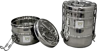 Superfast delivery| Stainless Steel Lunch Box Tiffin containers Compartment| Stainless Steel Clip Tiffin with 4 and 2 Compartment