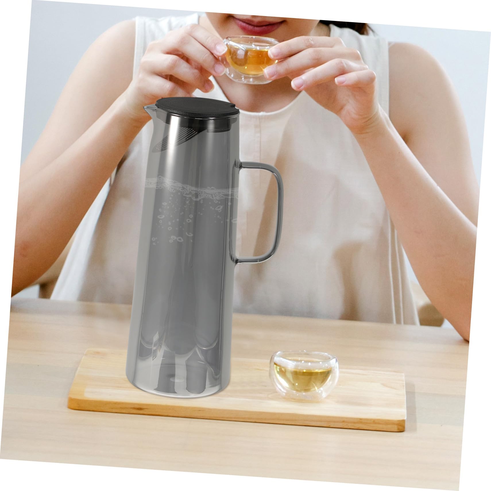 VALICLUD Jarra de Agua de Vidrio Hervidor de Agua para Cocina Grande con Tapa y Preparar Té