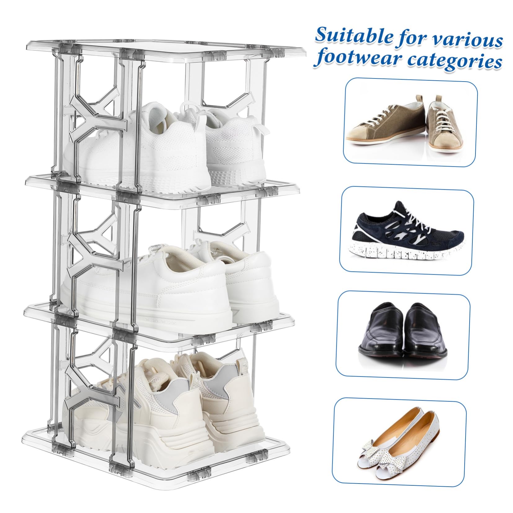 PartyKindom Zapatero De Puerta Organizador De Zapatos Compacto De Plástico Transparente Ahorra Espacio para Pasillos o Entradas Pequeñas Zapatero Estrecho Hogar