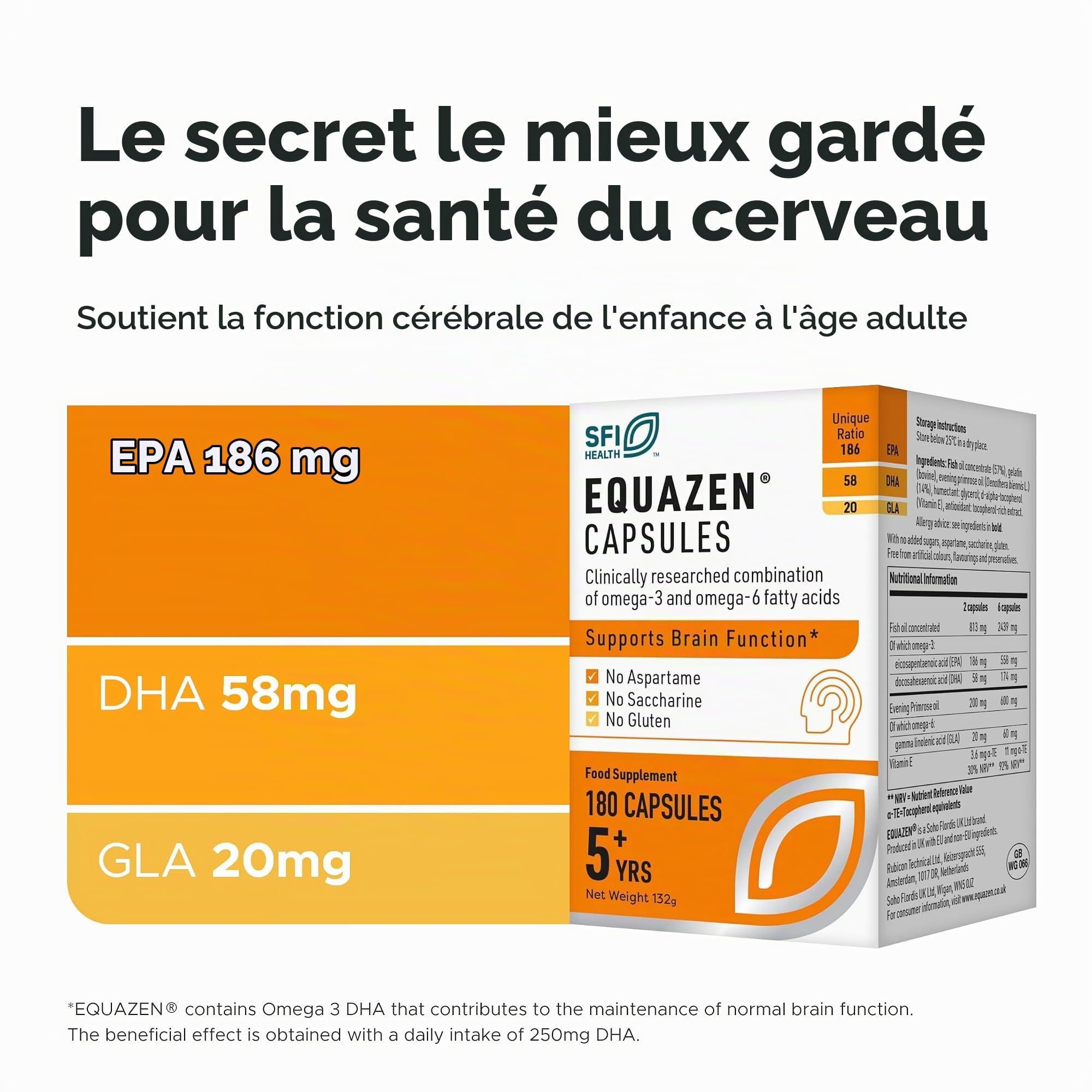 Equazen, Eye Q Omega 3 & 6, 180 bouchonsules