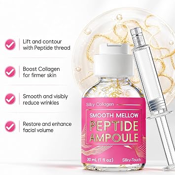 Silk Peptide Intensive Lifting Ampoule,Korean Silk Collagen Ampoule,Peptide Serum, Korean Skincare Anti Aging Serum For Tightening & Firming,Even Skin Tone, 30ml