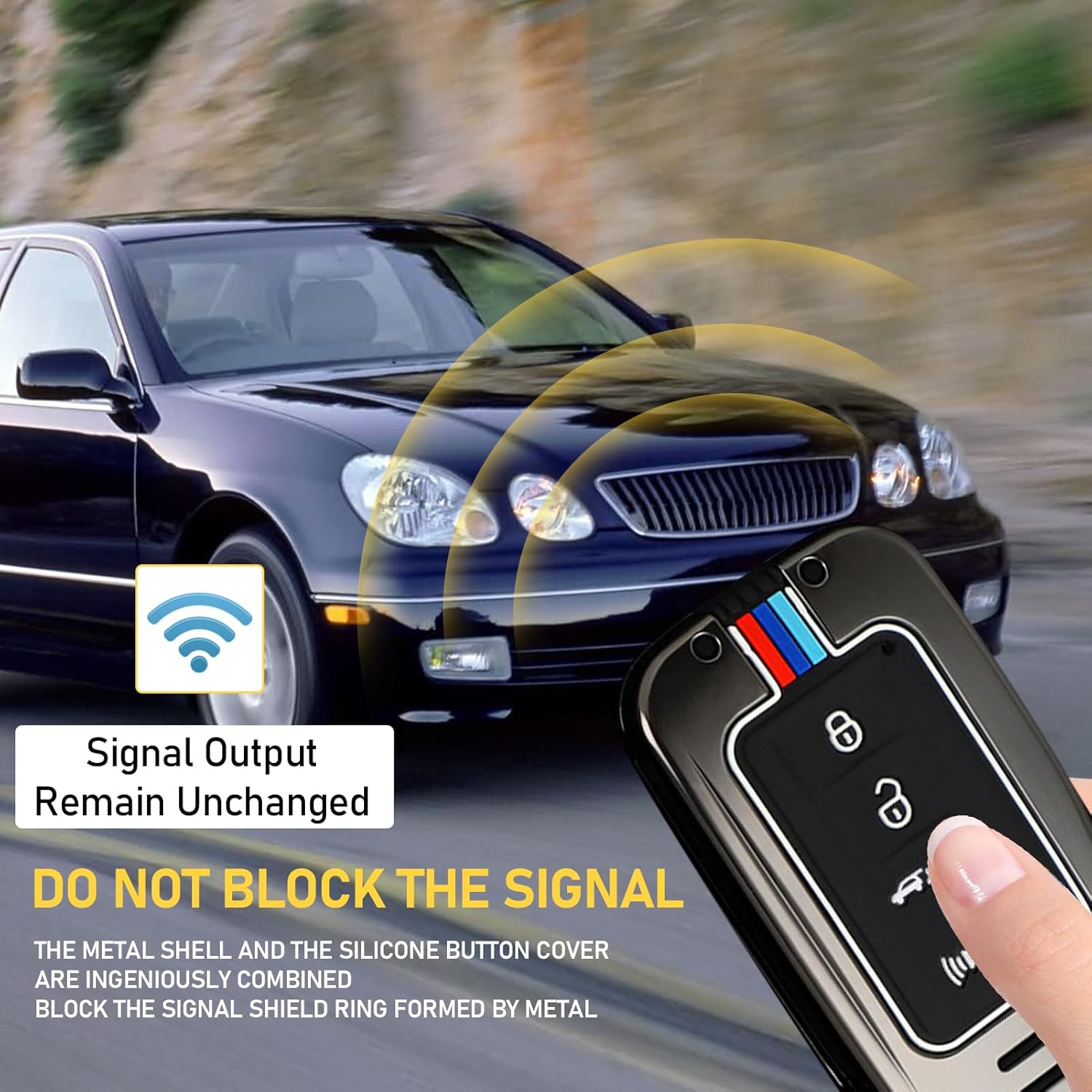 Compatible with Lexus Key Fob Cover,ES NX RX RC GS LX is Key Fob Case,Metal Shell & Soft Silicone Protection