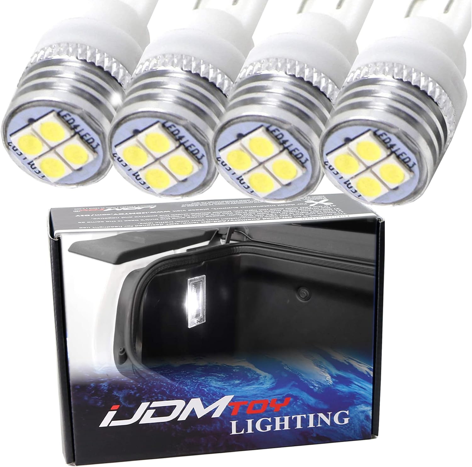 iJDMTOY 3x Brighter 4-SMD Full White LED RamBox Interior Light Bulb Replacements Compatible With 2013-2019 Dodge RAM 1500 2500 3500 Truck Bed Storage Box