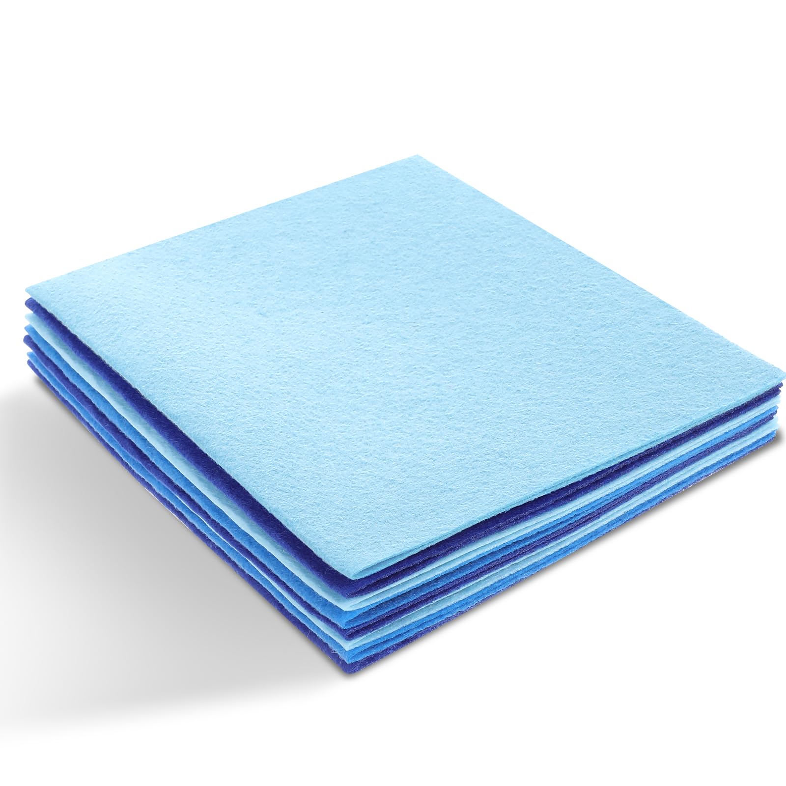 Felt Sheets for Crafts 9PCS 11.8 * 7.9in Wool Stiff Felt Sheets Soft Fabric Skin Felt DIY Patchwork Rug Arts and Crafts Fabric Pieces (3 Blue)
