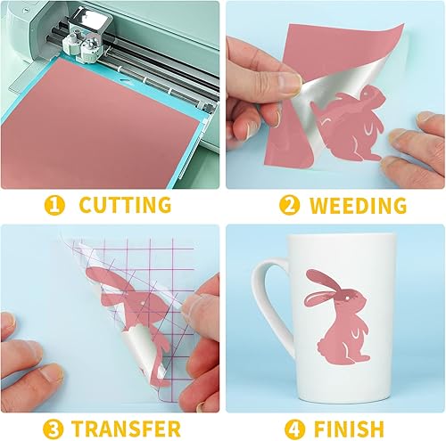 Miniatura 4 de Lya Vinyl Vinilo permanente de espejo cromado, 12 pulgadas x 8 pies, vinilo autoadhesivo para Cricut, Silhouette Cameo, rollo de vinilo de oro rosa