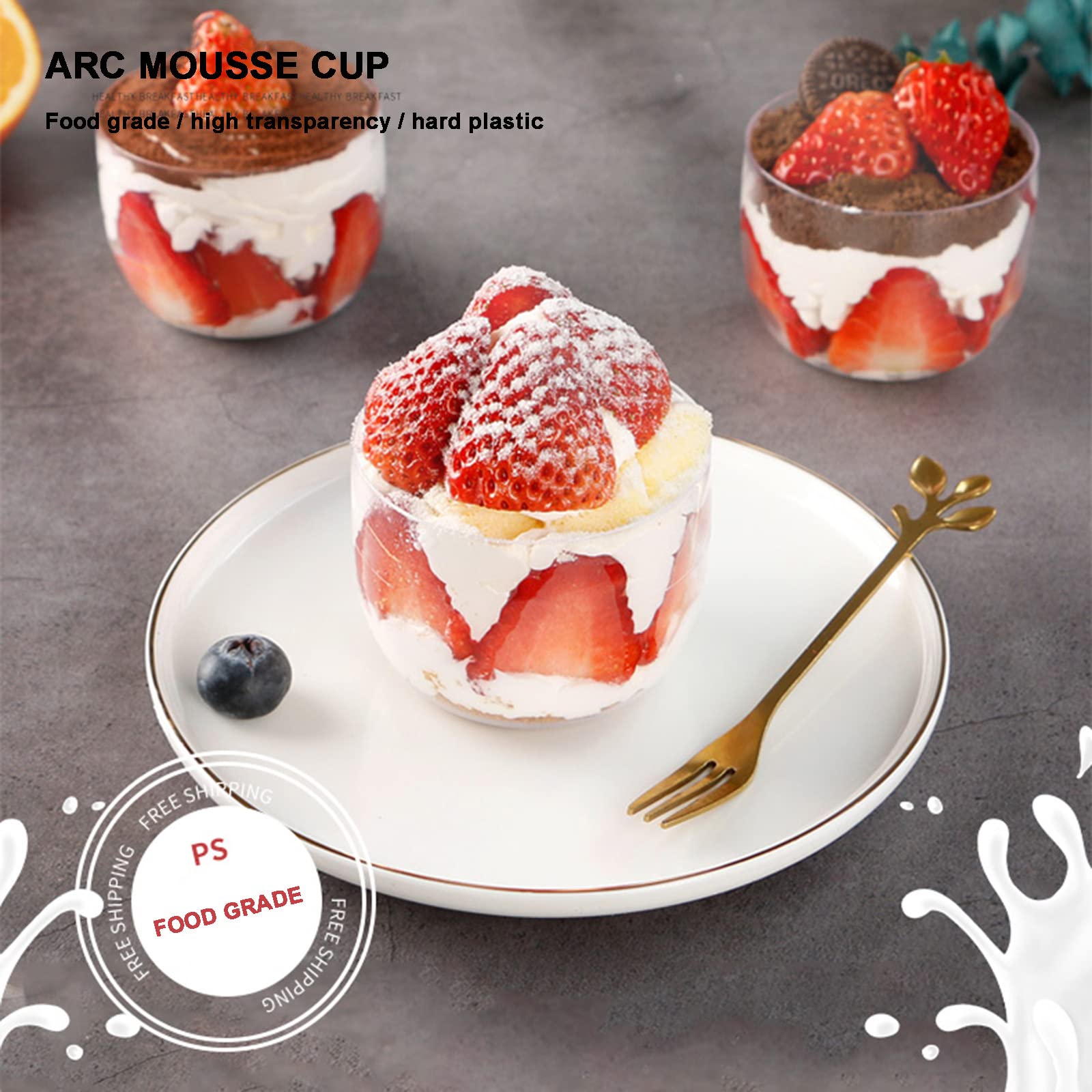 Amazon｜WMEIE デザートカップ、50パックのプラスチック製ミニデザート