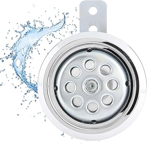 Miniatura 4 de Altavoces redondos impermeables de cuerno ruidoso, bocina universal de motocicleta de 105 dB, 12 V 3.346 in para scooter, ciclomotor, motocross,