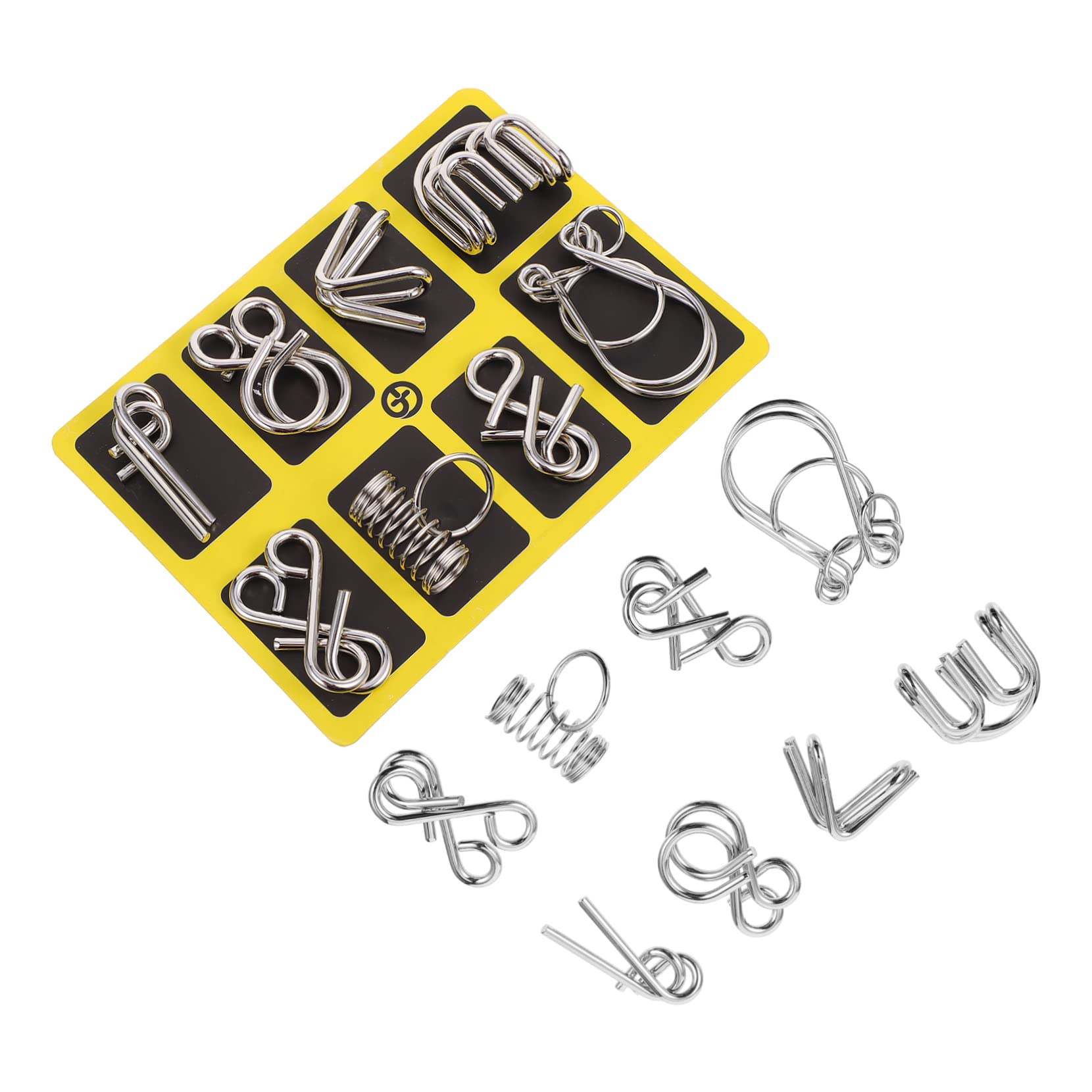 LIOOBO 2 Sets Wire Puzzles Interlock Brain Teaser for All Ages Intellectual Game for Home Office Travel