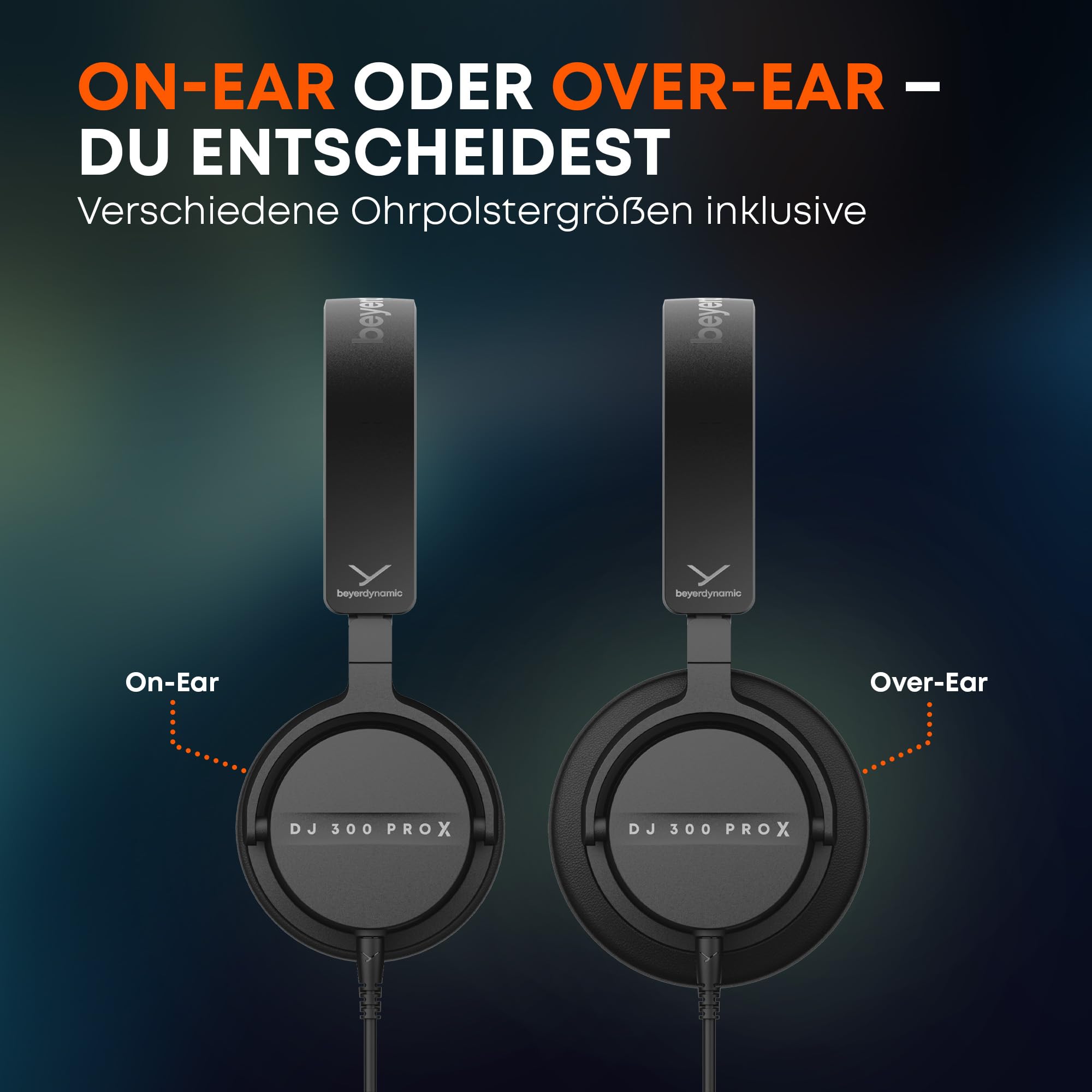 beyerdynamic DJ 300 PRO X Professioneller 2-in-1 DJ-Kopfhörer On-/Over-Ear-Wechsel als Flexibles Style- und Nutzungsfeature für Professionelle DJs