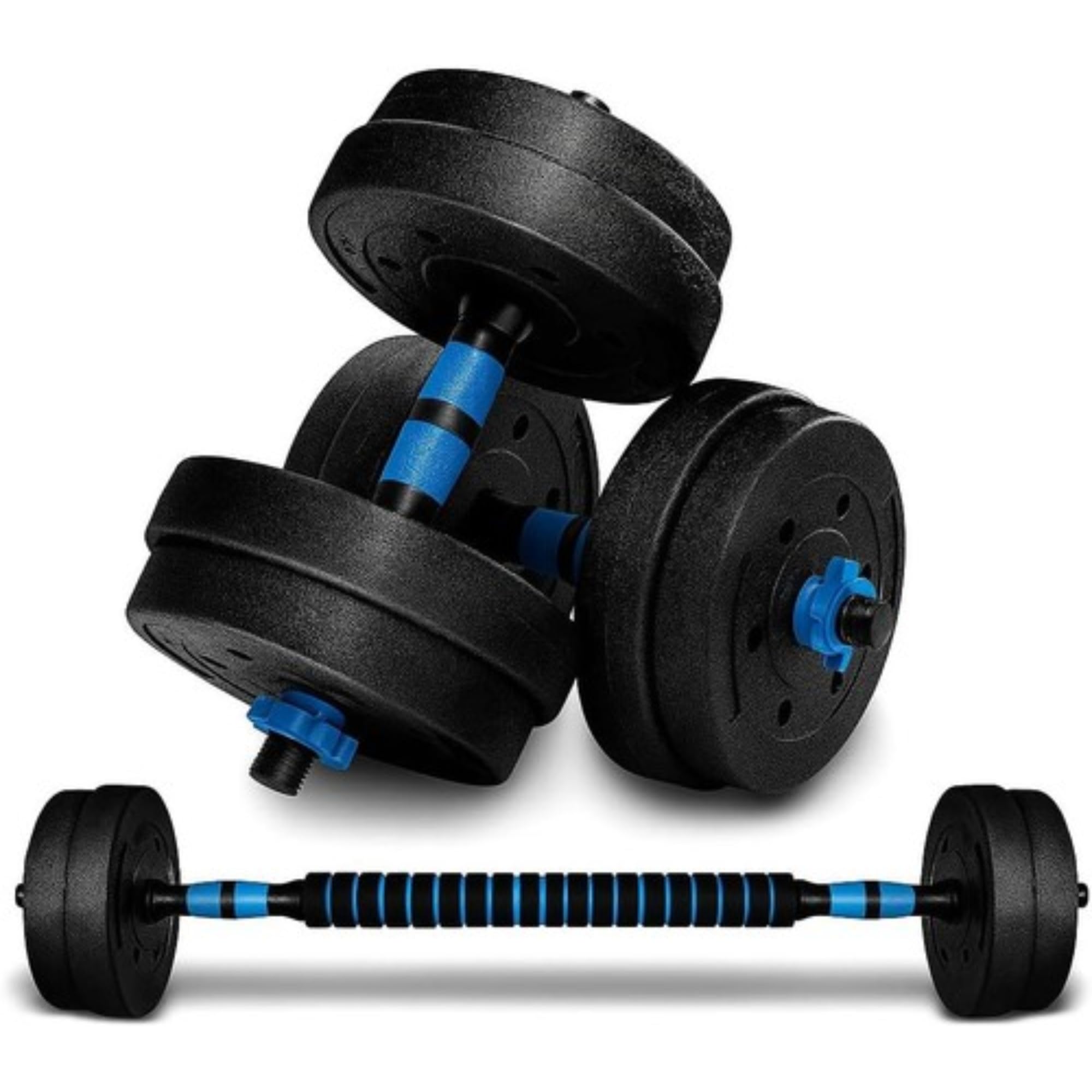 Adjustable Dumbbells & Barbell Set for Home Gym | Dumbbell Barbell Kettlebell 4-in-1 Fitness Set | Strength Training Equipment for Men & Women Free Weights for Weight Lifting (Weight: 40KG)