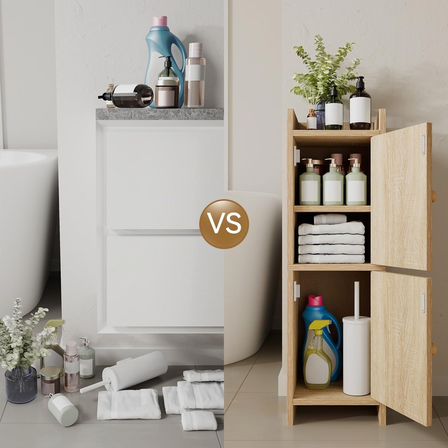 IBUYKE Petit meuble de salle de bain WBS001N