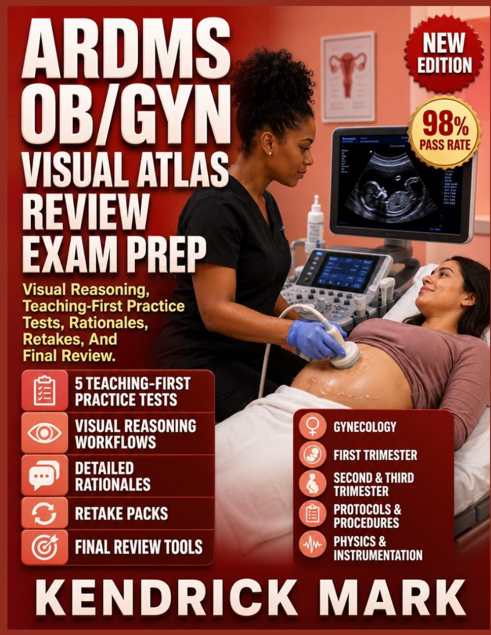 ARDMS OB/GYN VISUAL ATLAS REVIEW EXAM PREP: Visual Reasoning, Teaching-First Practice Tests, Rationales, Retakes, And Final Review