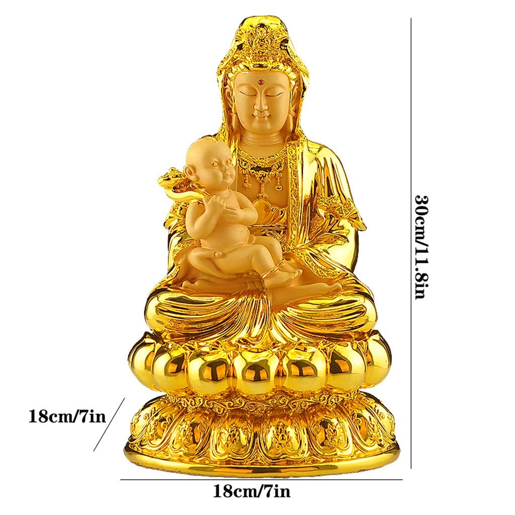 Statue Feng Shui décoration de la maison attirer la richesse et la bonne chance ornements Feng Shui figurines de collection en résine dorée parfaites pour votre maison ou votre bureau sculpture de pr