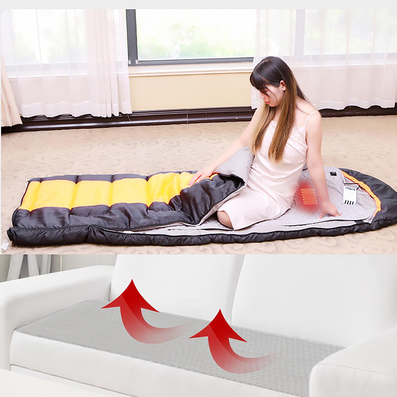 Amazon.co.jp: 寝袋用発熱パッド 電熱マット シュラフ用 6つ区域発熱