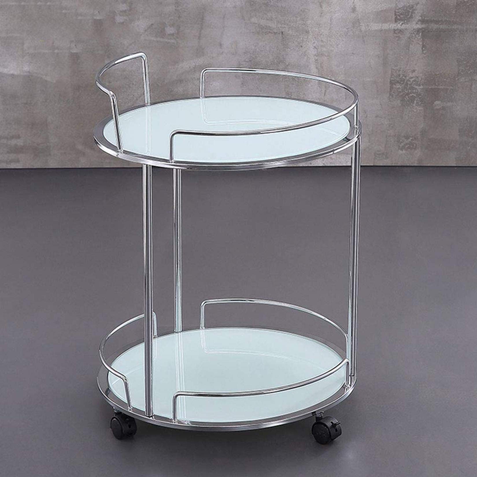 Trolley High End 2 Layer Tempered Glass Dining Cart for Restaurant Hotel and Home Wine Coffee and Storage Cart Service
