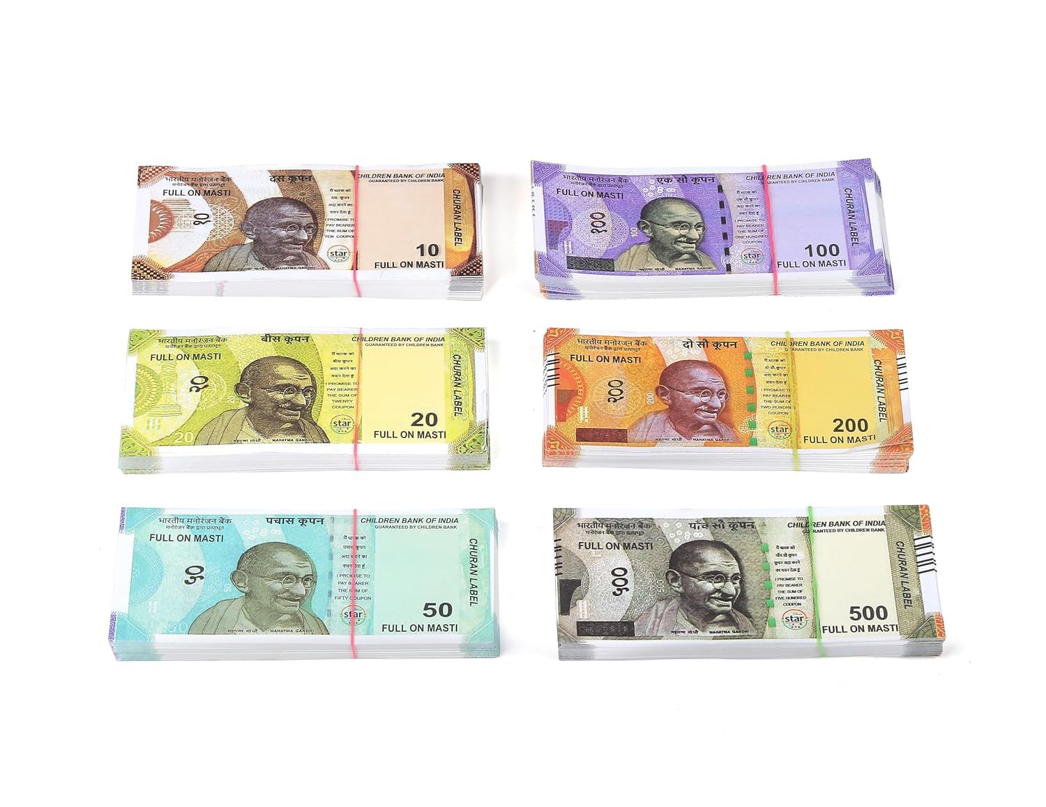 CICONIA Dummy Currency 350 Notes 50 Units Each Denomination All New 10 | 20 | 50 | 100 | 200 | 500 | 2000 Artificial Playing Currency, Learn Money Skills, Fake Money, Dummy Note- Multi Color