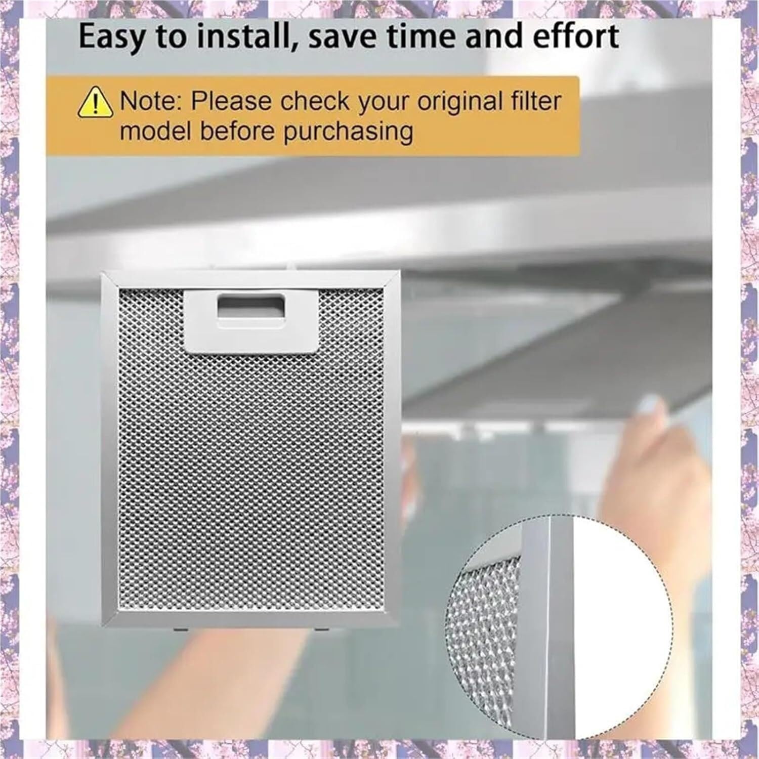 Reutilizables Filtro de Grasa for Campana extractora doméstica, Rejillas de ventilación de Malla de Aluminio, Paquete de 2