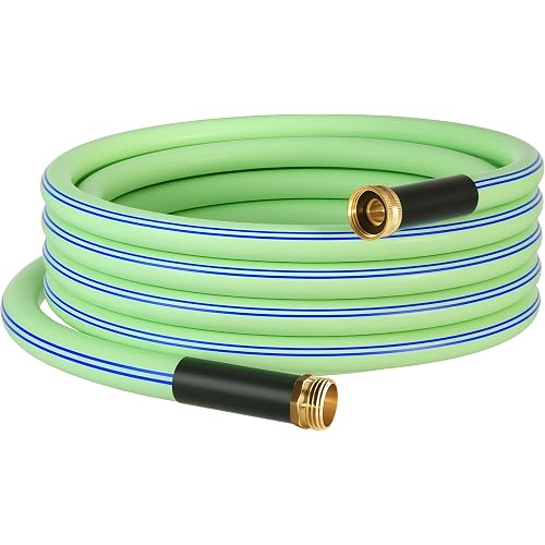 Atlantic Heavy Duty Short Garden Hose 15 ft x 5/8 Inch Green Color- Durable and Flexible Water Hose for Outdoor Use Short Connection Leader Hose (15 Feet Female to Male)