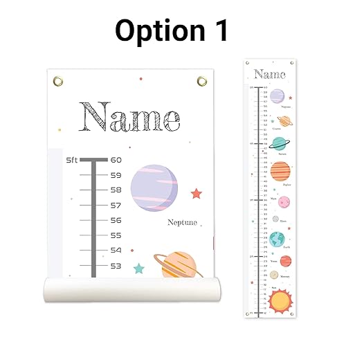 Tabla de crecimiento de lona personalizada para niños, tabla de altura, bandera de tabla de crecimiento, planeta