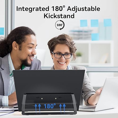 Miniatura 8 de Monitor portátil de 18.5 pulgadas 120Hz FHD 1080P HDMI USB-C, 99% sRGB, monitores de juegos HDR Altavoces incorporados Kickstand y VESA Segunda