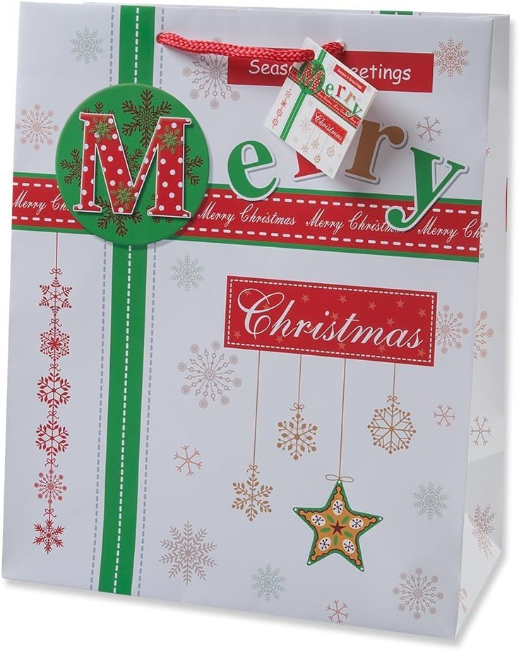 Greatest Product Gift Boutique Christmas Small Gift Bags Bulk Assortment with Handles and Tags 12 Pack for Wrapping Holiday Gifts