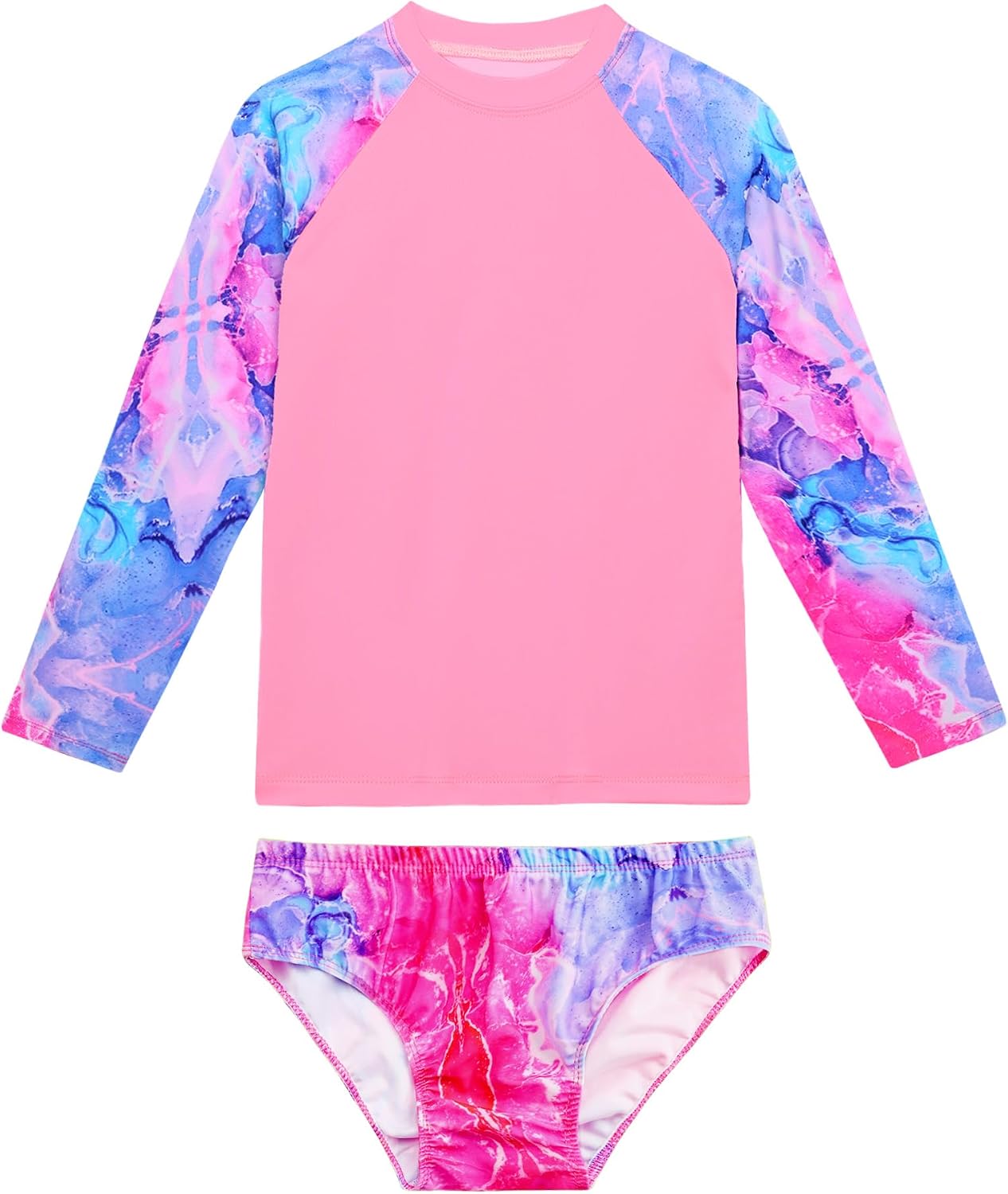 Girls Swimsuit Long Sleeve Rash Guard Bathing Suit Swimwear Pool