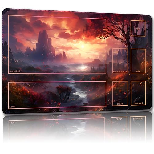 Malqiqi Alfombrilla de Juego para MTG y TCG Con Bolsas de Almacenamiento - 24 x 14 Pulgadas