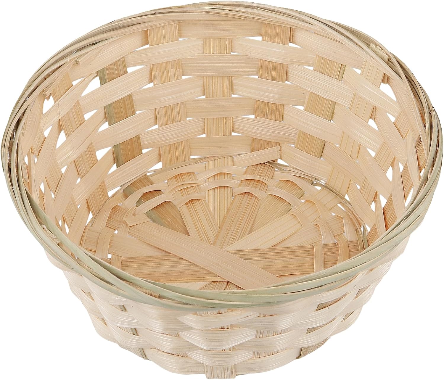 20 Pack Round Woven Bamboo Bread Basket, 7 x 2.7 Inch Wicker Basket for Picnic Kitchen Restaurant