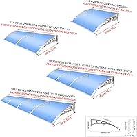 Vista 4 de Toldo azul moderno para ventana de patio, protección contra la lluvia y la nieve, refugio silencioso de policarbonato para jardín, porche, puerta