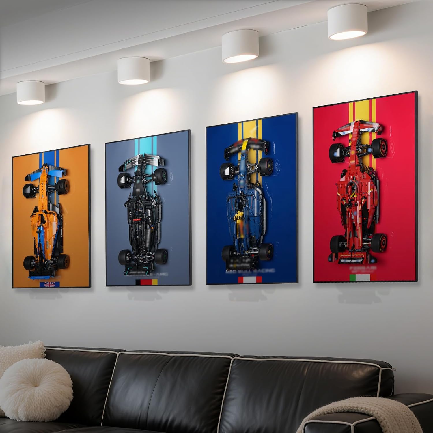 Display Wall Mount Board for Lego Technic Ferrari 42207 Race Car | Gift for Car Model Collectors,Transform Your Build into Wall Art in Office, Garage, or Display Room(Only Board)