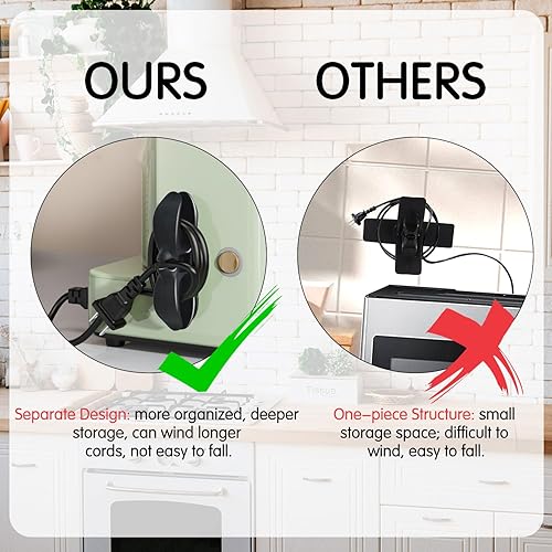 Miniatura 3 de Organizador de cables para electrodomésticos, 12 unidades para aparatos de cocina, enrollador de cables, organizador de cables, soporte para pegar