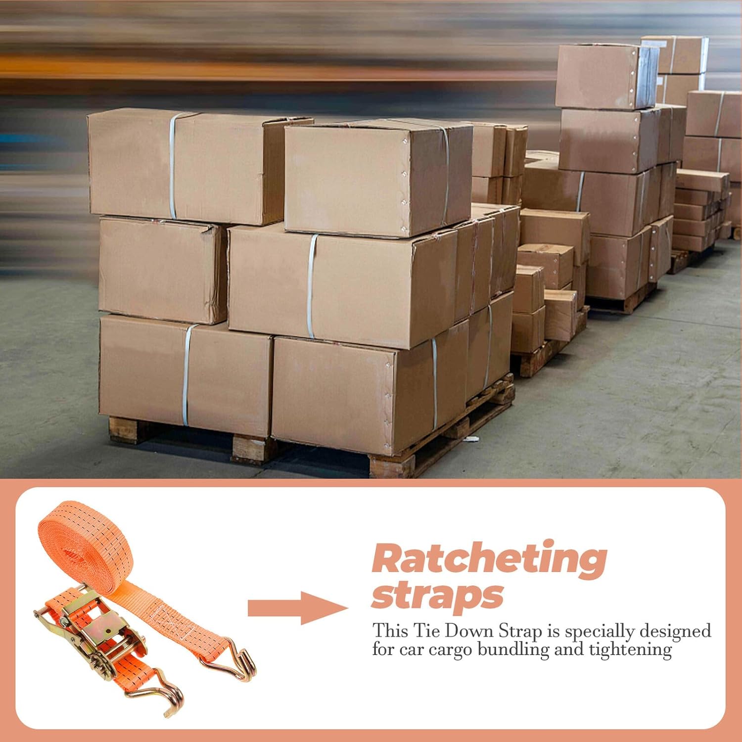 Heavy Duty Small Ratchet Tie Down Straps Polyester Cargo Tie-Downs for Trucks Trailers Motorcycles Luggage Securing Belts with Double Hooks for Appliances and Equipment