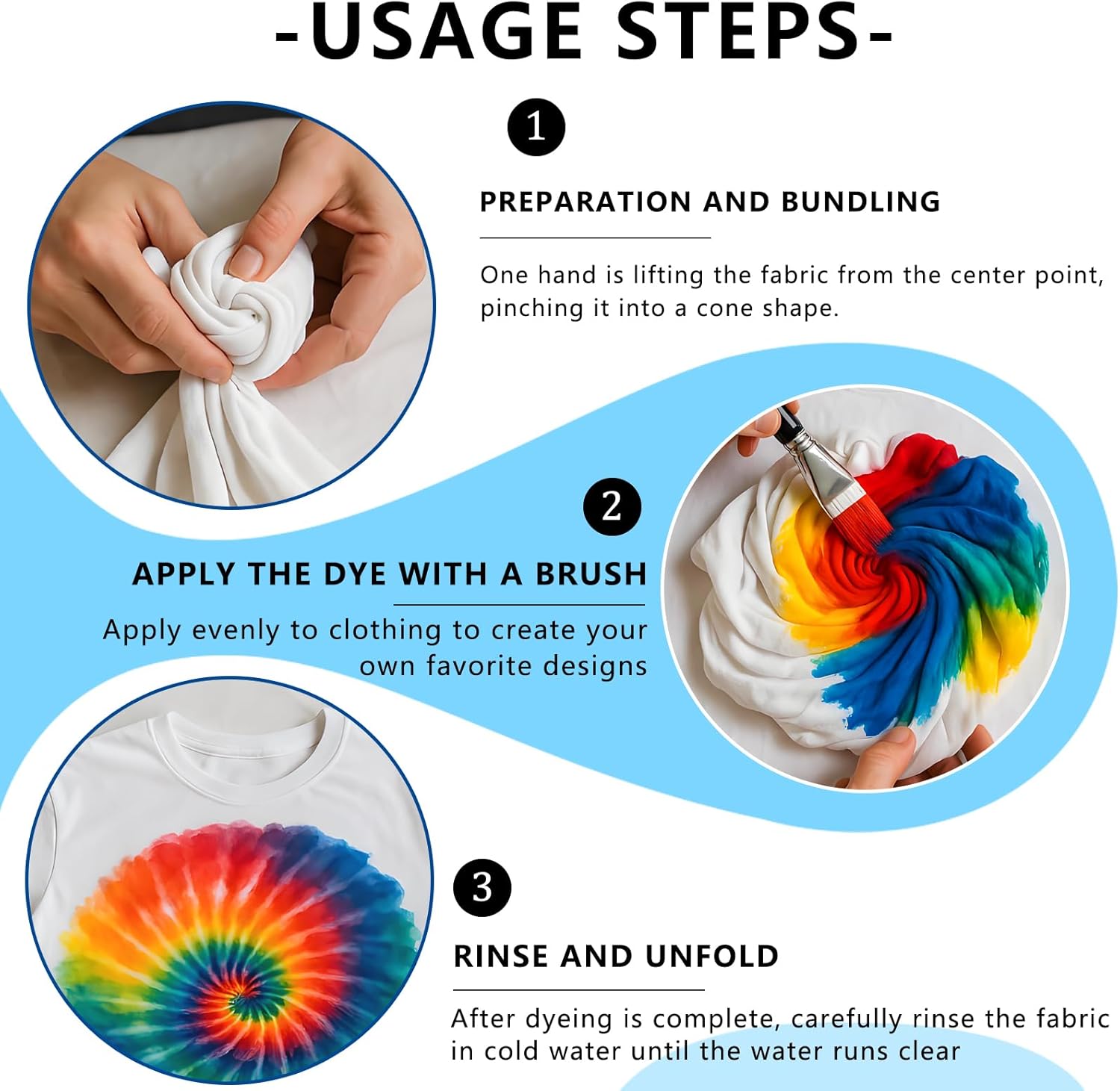Blue Tie Dye Powder - Vibrant Fabric Dye for Clothes - Fiber Reactive Cotton Dye - Simple Water-Activated Formula - Perfect for DIY Fabric Projects (Blue, 4 Ounces)