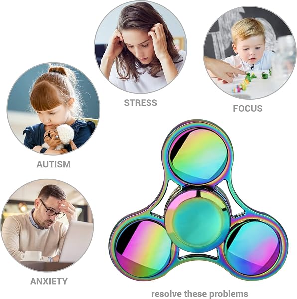 SCIONE Spinner Fidget Roulement en Métal et Acier Inoxydable Spinner Anti-Stress à Haute Vitesse de 3-5 Min ADHD Jouets Contre l'Anxiété pour Adultes Enfants Autisme Fidget Jouet - 4