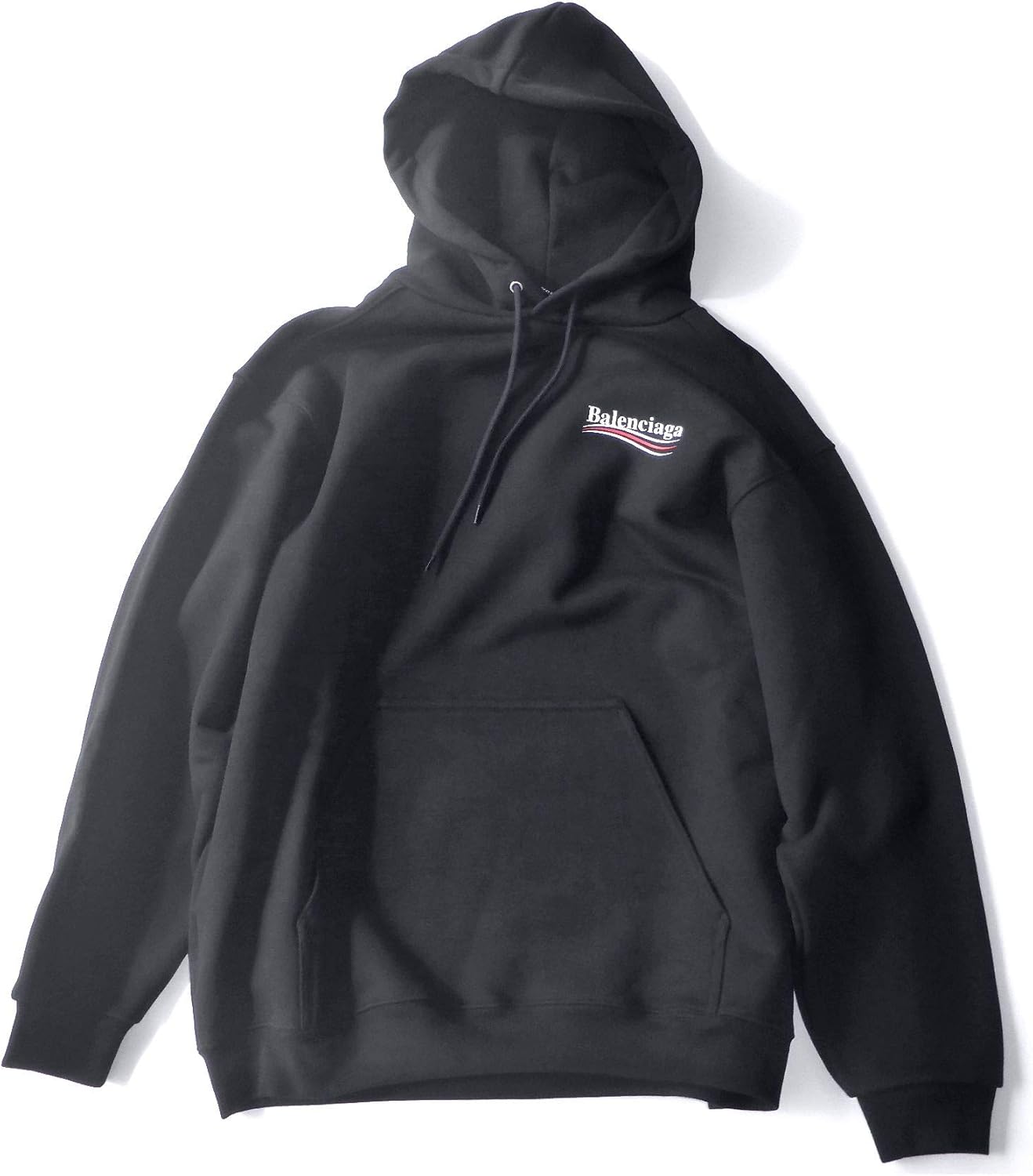 新品 バレンシアガ パーカー 背面ロゴプリント 黒 XXS-