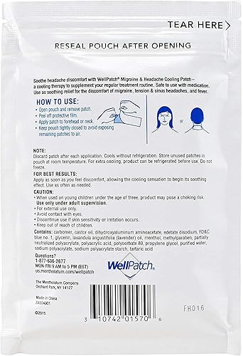 Miniatura 3 de WellPatch Almohadillas de enfriamiento, 4 almohadillas en un paquete. (Paquete de 6) 24 almohadillas por WellPatch
