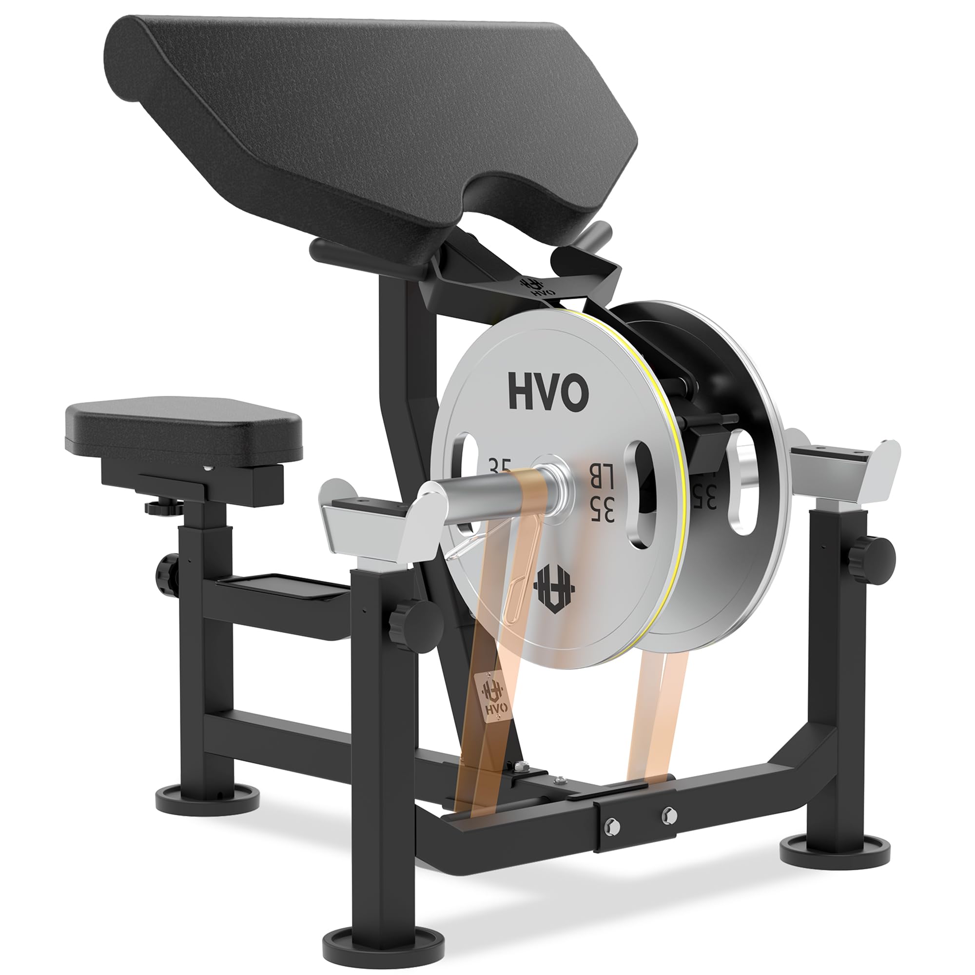 Preacher Curl Bench Bicep Machine: Preacher Curl Machine 3 in 1 Arm Bicep Tricep Curl Machine Barbell Dumbell Bicep Station Workout Equipment with Bar Pad Attachment Home Gym