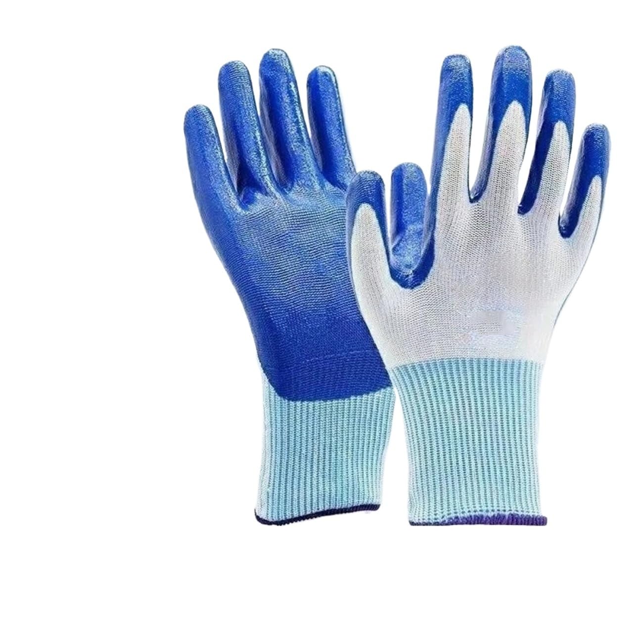 Genérico Compatible con 12 pares de guantes de trabajo de nitrilo espesado | Guantes de protección laboral antideslizantes for manipulación en obras de construcción.