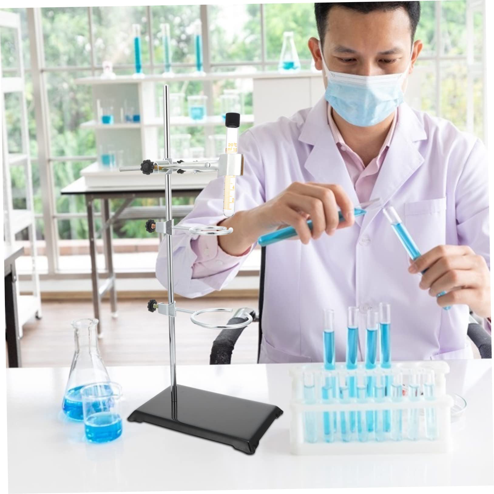 MAGICLULU Equipo de Experimentación Química Soporte de Retorta de Laboratorio Material Metálico Laboratorio para Uso