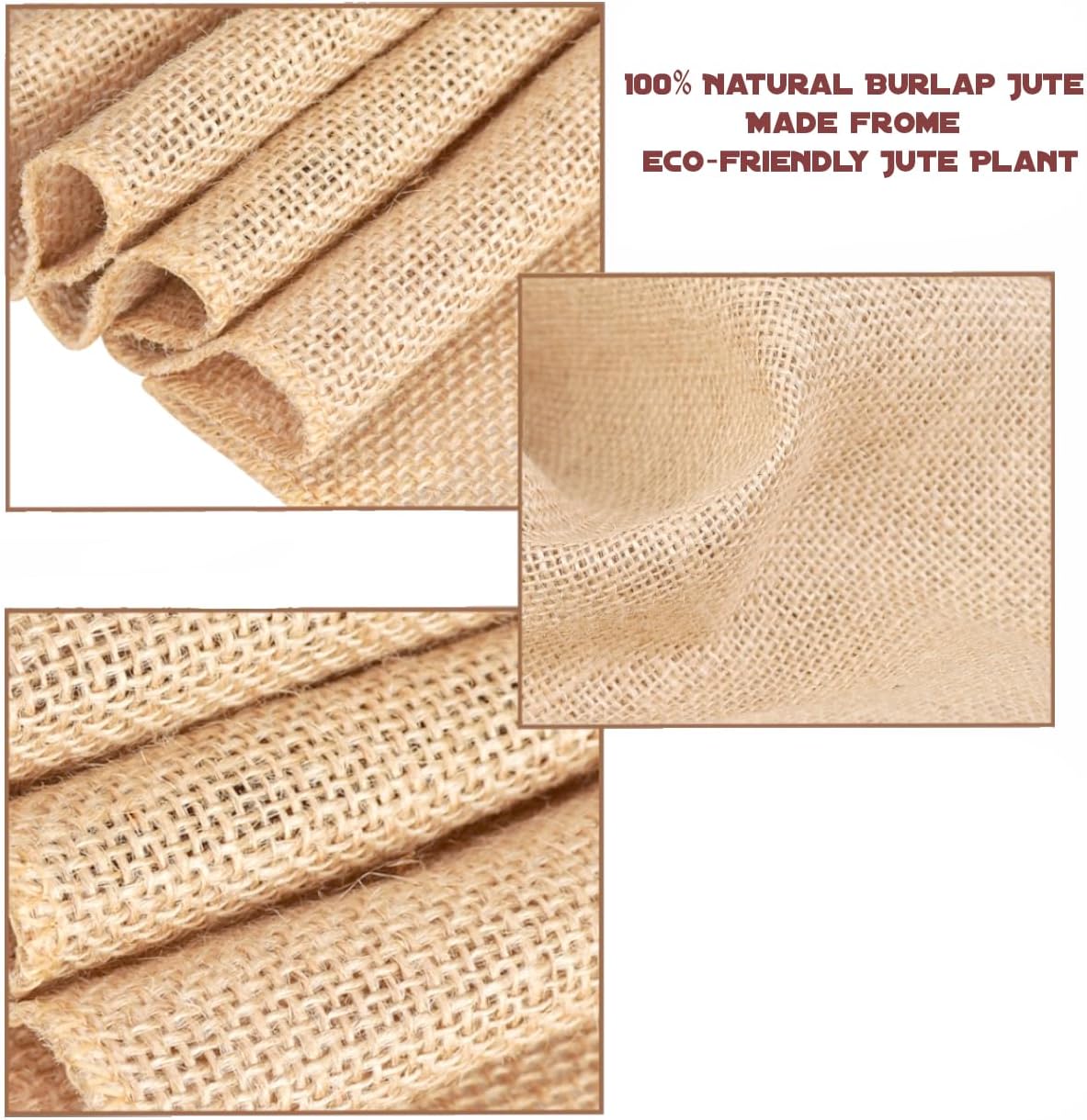Burlap Table Runners 12 x 108 Inch (10 Pack) – Natural Jute Rustic Farmhouse Table Decor for Outdoor Use, Thanksgiving & Fall