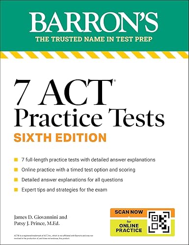 7 ACT Practice Tests, Sixth Edition + Online Practice (Barron's ACT Prep)